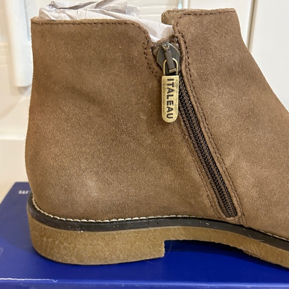 Elegant Brown Suede Ankle Boots- Weatherproof
